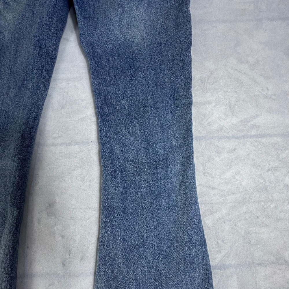 Crest Premium Womens Flared Bootcut Jeans Blue Denim Stretch Whisker 5-Pocket 1 - Picture 8 of 16